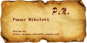 Pausz Nikolett névjegykártya